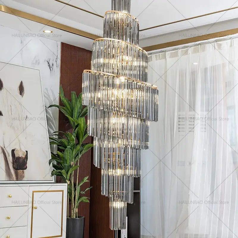 Gold Crystal Spacious-Room Amber Chandelier