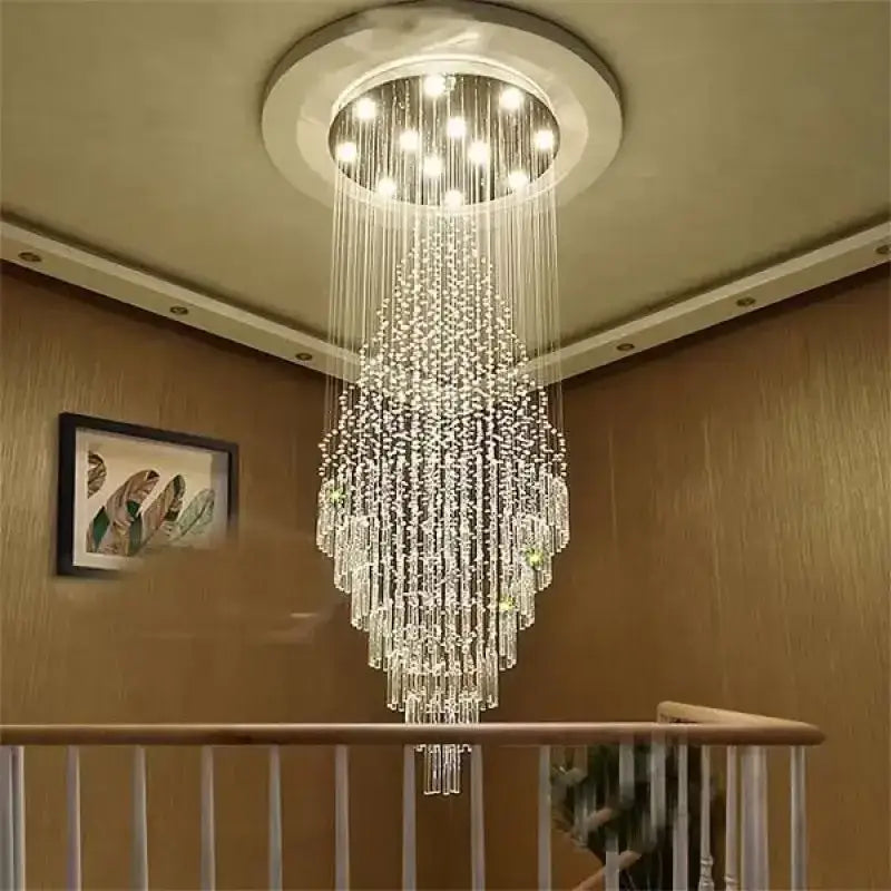 Crystal Cascade Chandelier Light
