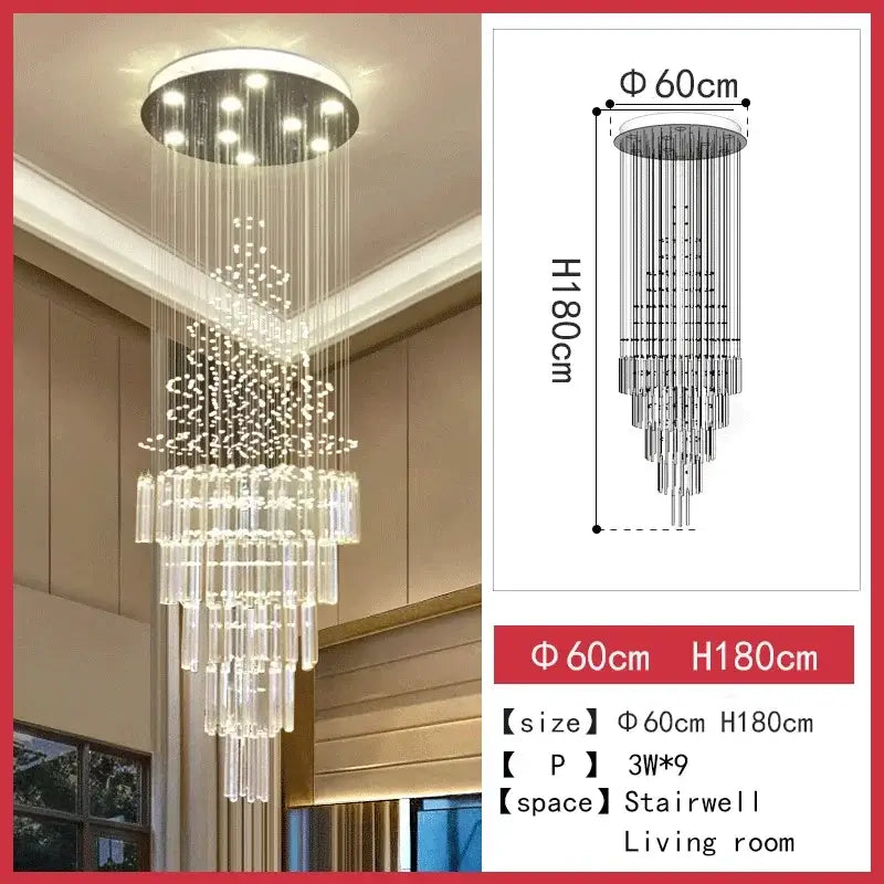 Crystal Cascade Chandelier Light