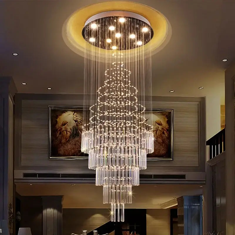 Crystal Cascade Chandelier Light