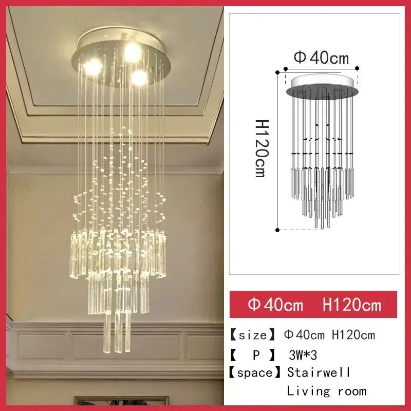 Crystal Cascade Chandelier Light