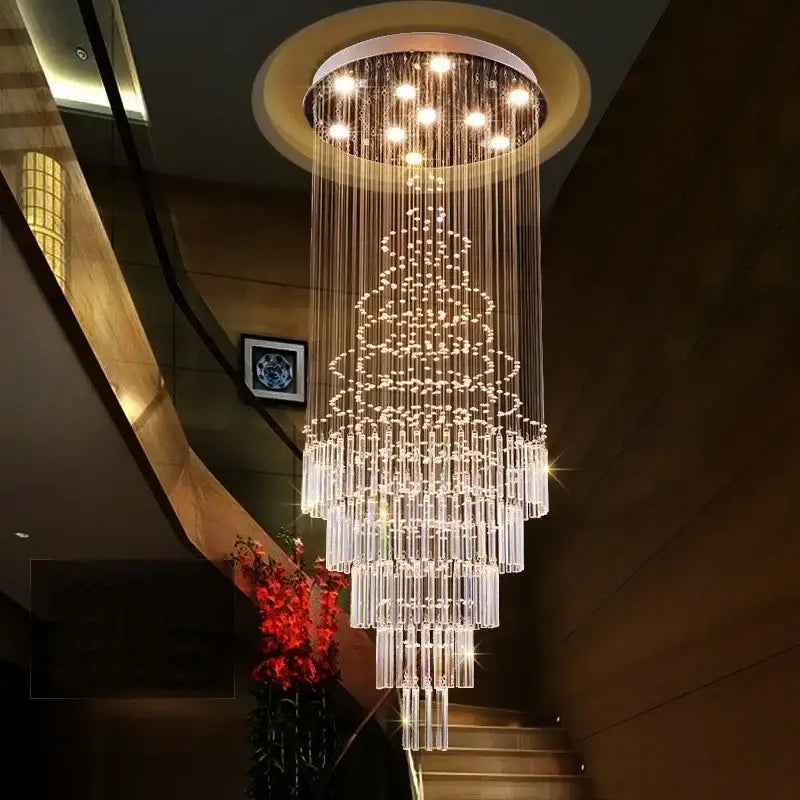 Crystal Cascade Chandelier Light