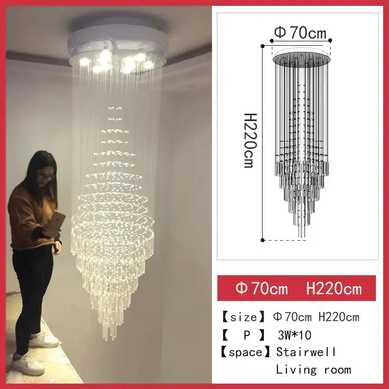 Crystal Cascade Chandelier Light