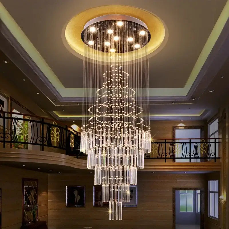 Crystal Cascade Chandelier Light