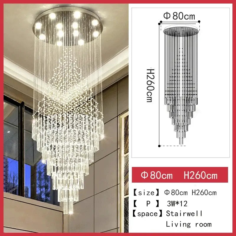 Crystal Cascade Chandelier Light