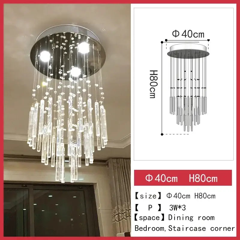 Crystal Cascade Chandelier Light