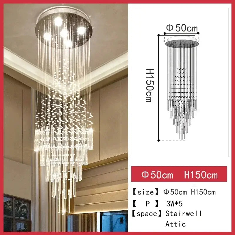 Crystal Cascade Chandelier Light