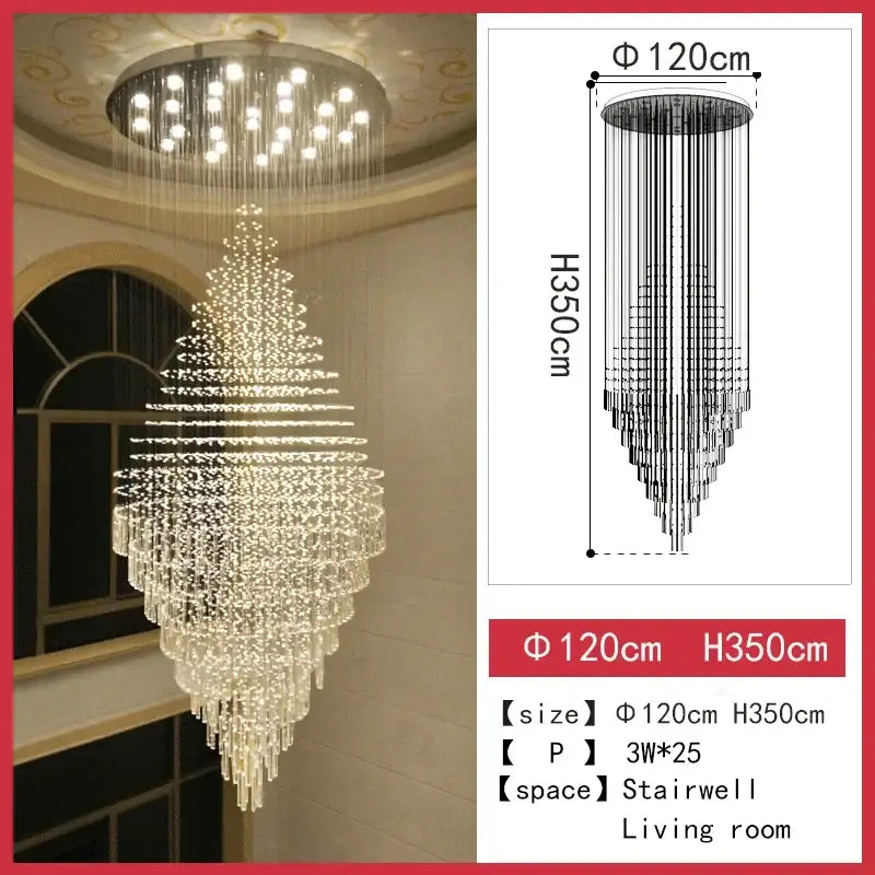 Crystal Cascade Chandelier Light