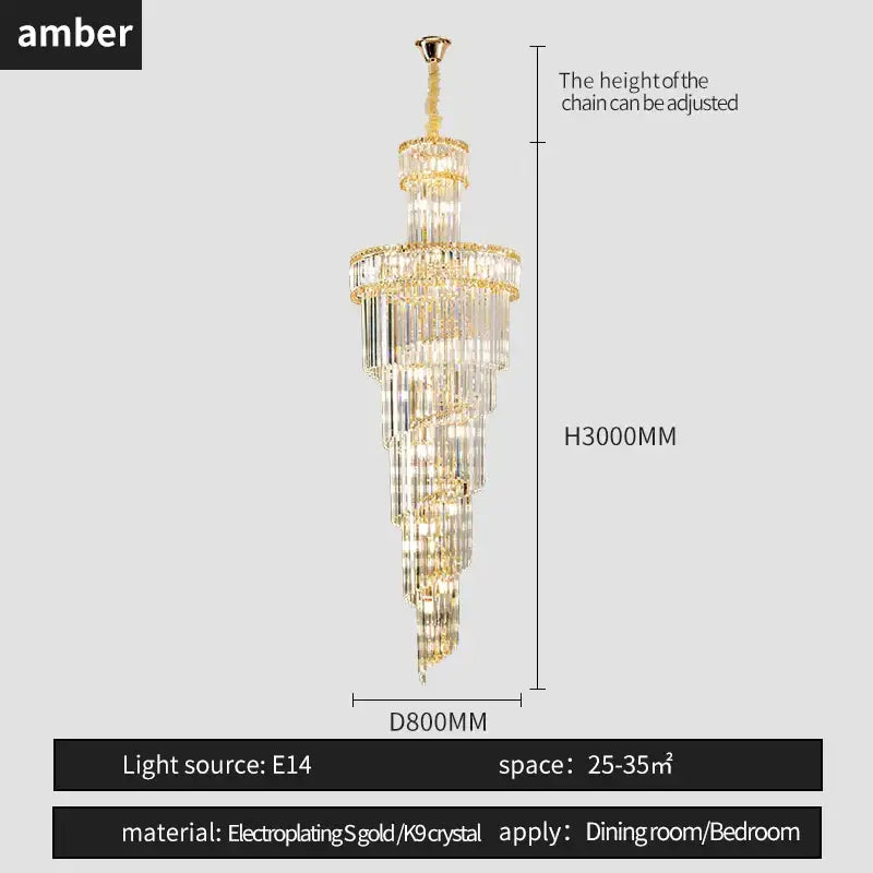 Gold Crystal Chandelier Light Amber Smoky Gray