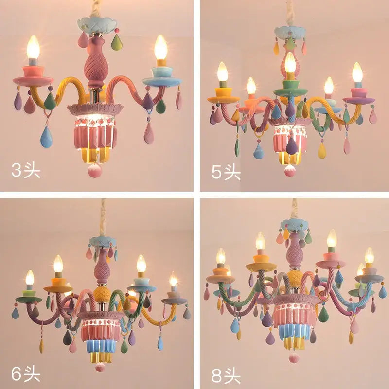 Pastel Crystal Chandelier Lamp