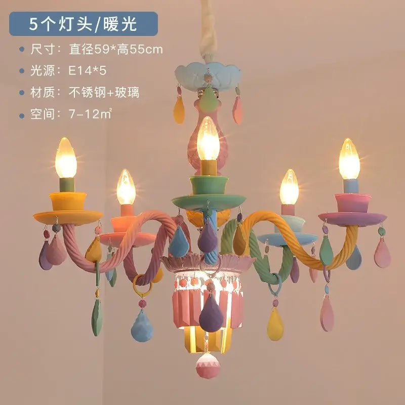Pastel Crystal Chandelier Lamp