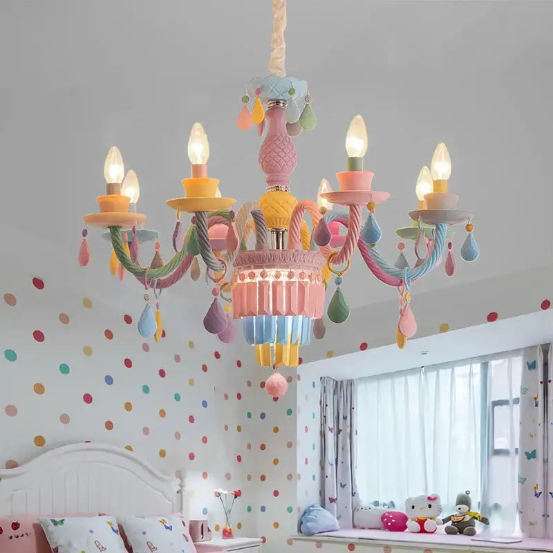 Pastel Crystal Chandelier Lamp