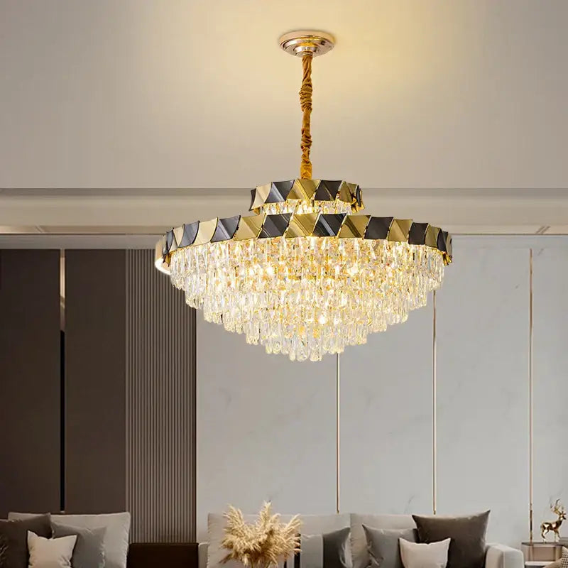 Gold Crystal Living Chandelier 120cm LED