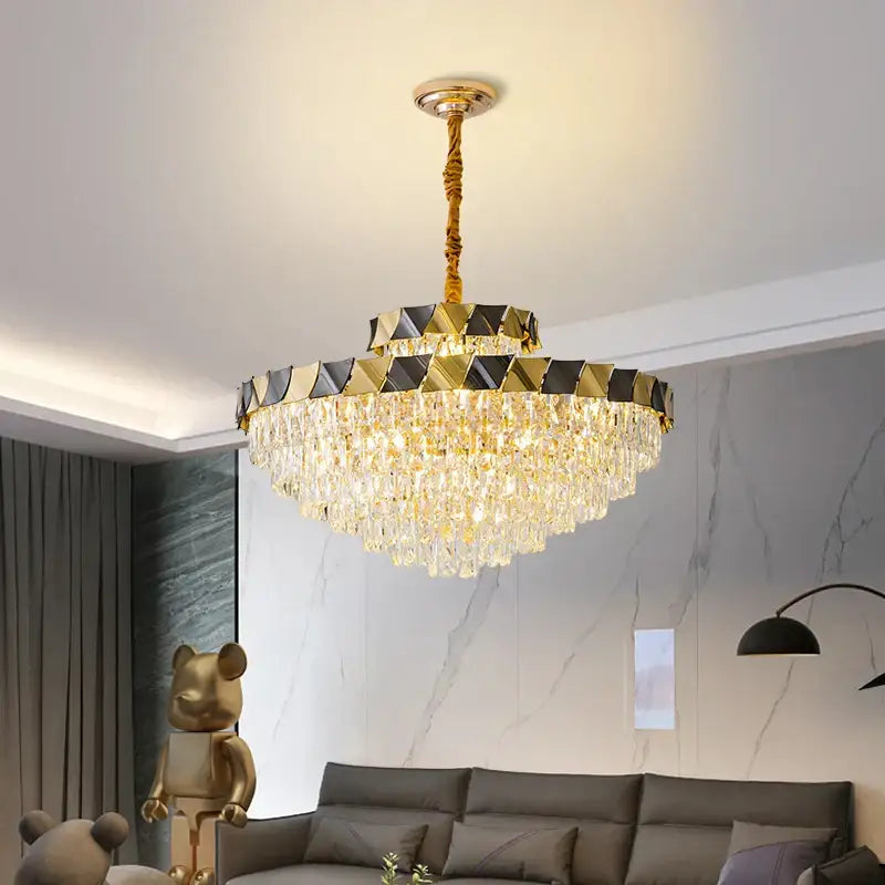 Gold Crystal Living Chandelier 120cm LED