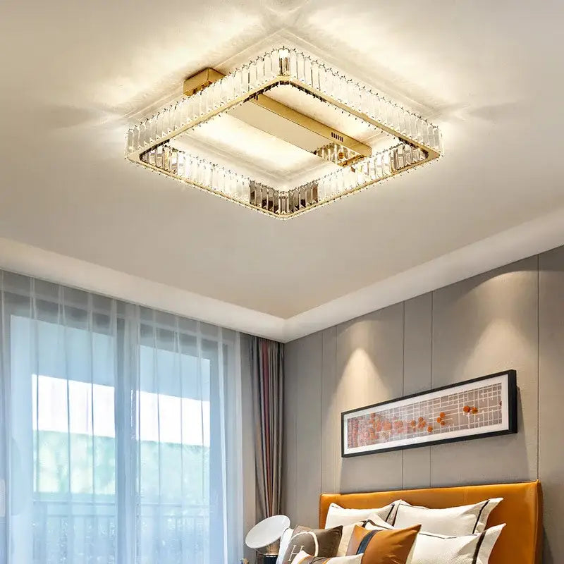 Gold Rectangular Crystal Light
