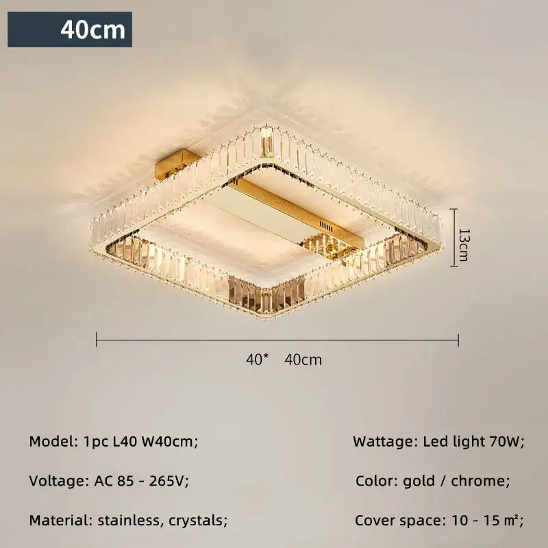 Gold Rectangular Crystal Light