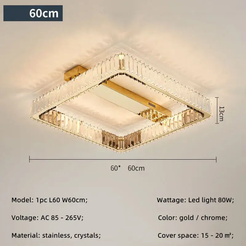 Gold Rectangular Crystal Light