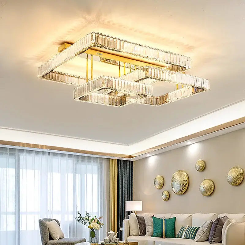Gold Rectangular Crystal Light
