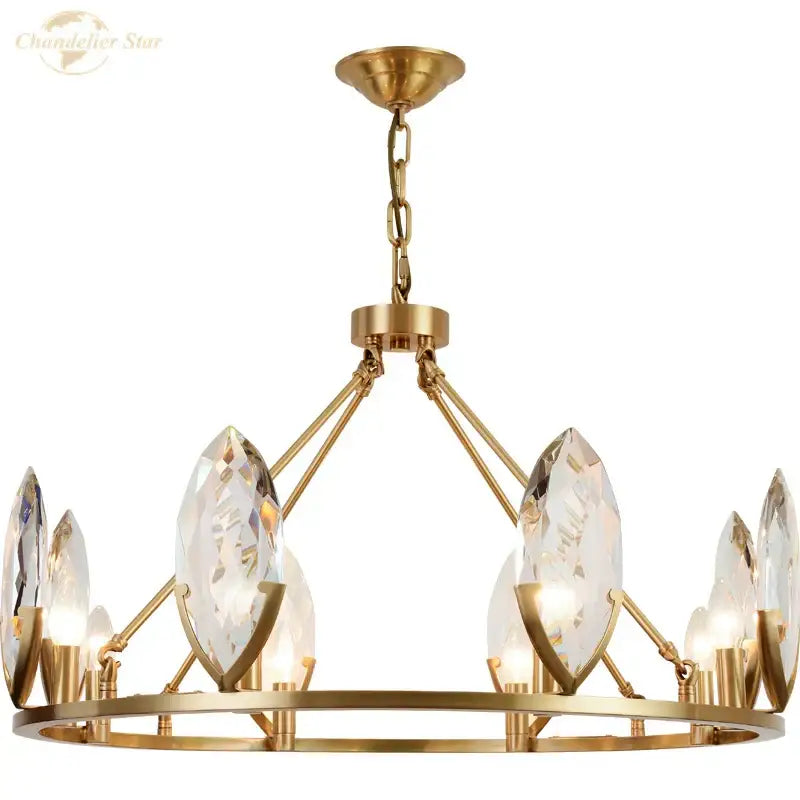 Gold Circular Crystal Ceiling Light