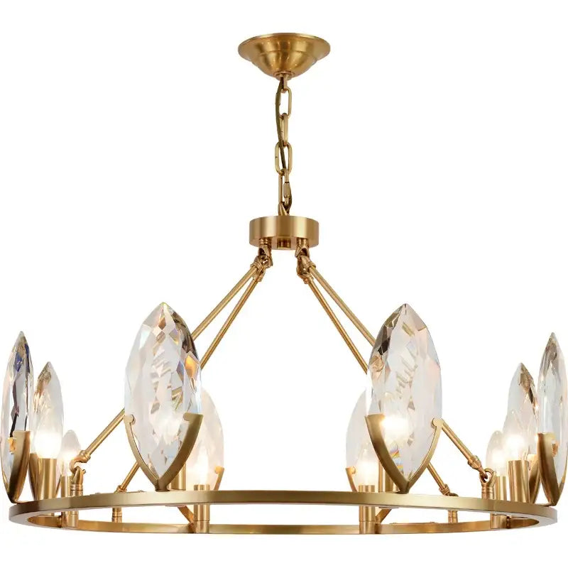 Gold Circular Crystal Ceiling Light