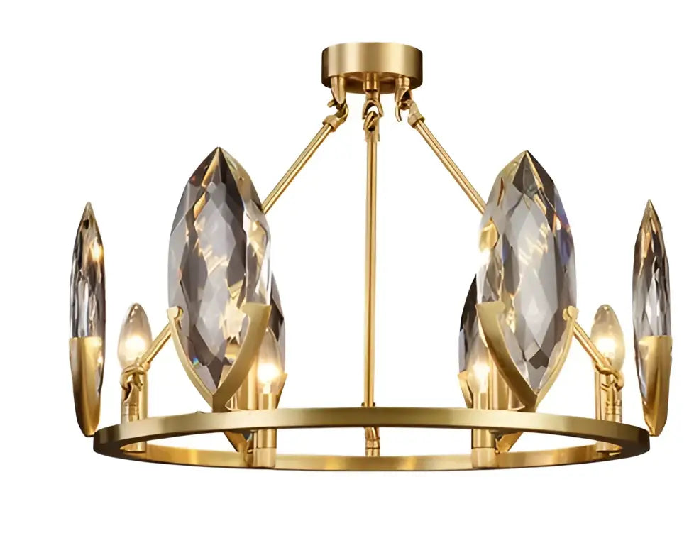 Gold Circular Crystal Ceiling Light