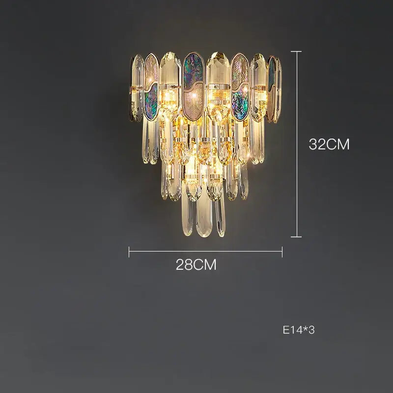 Gold Blue Crystal LED Chandelier For Living Room