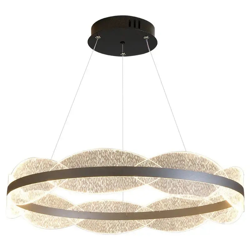Black Gold Crystal LED Pendant