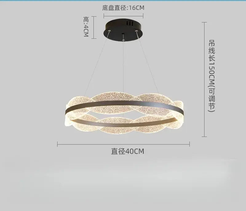 Black Gold Crystal LED Pendant