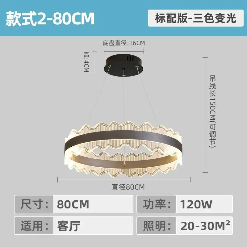 Black Gold Crystal LED Pendant