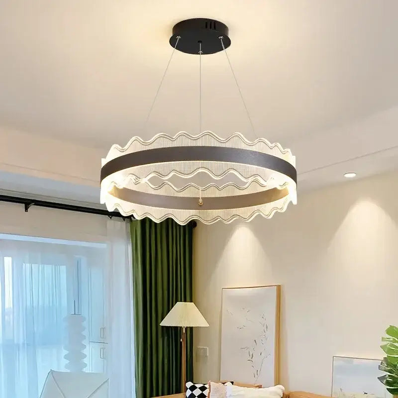 Black Gold Crystal LED Pendant