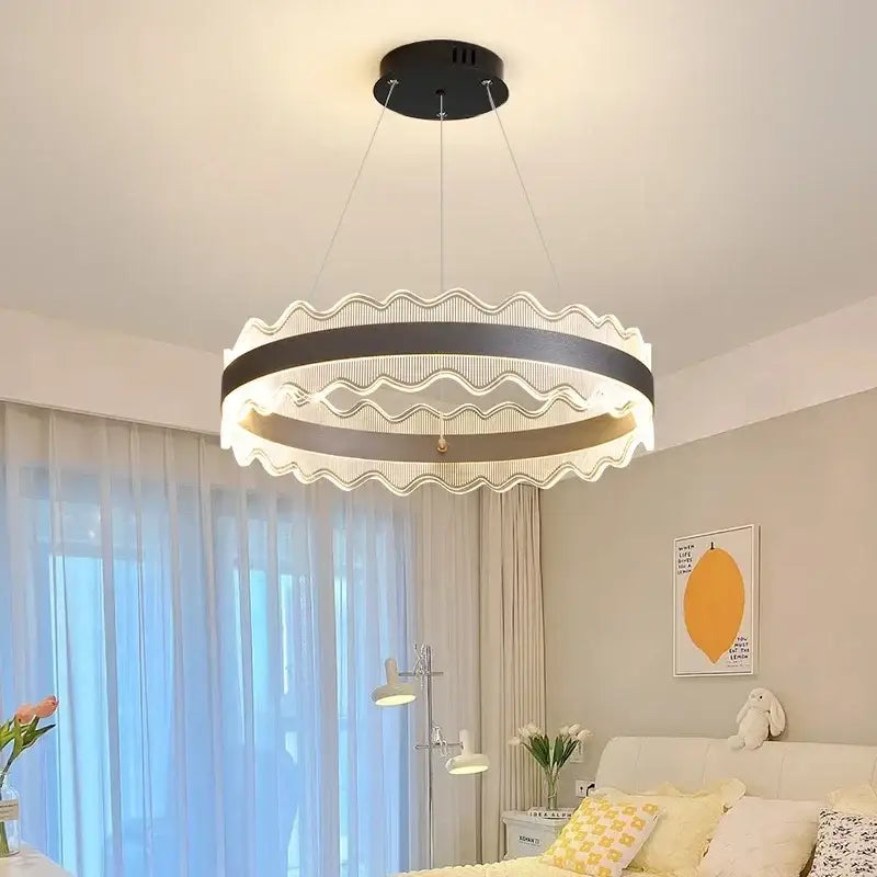 Black Gold Crystal LED Pendant