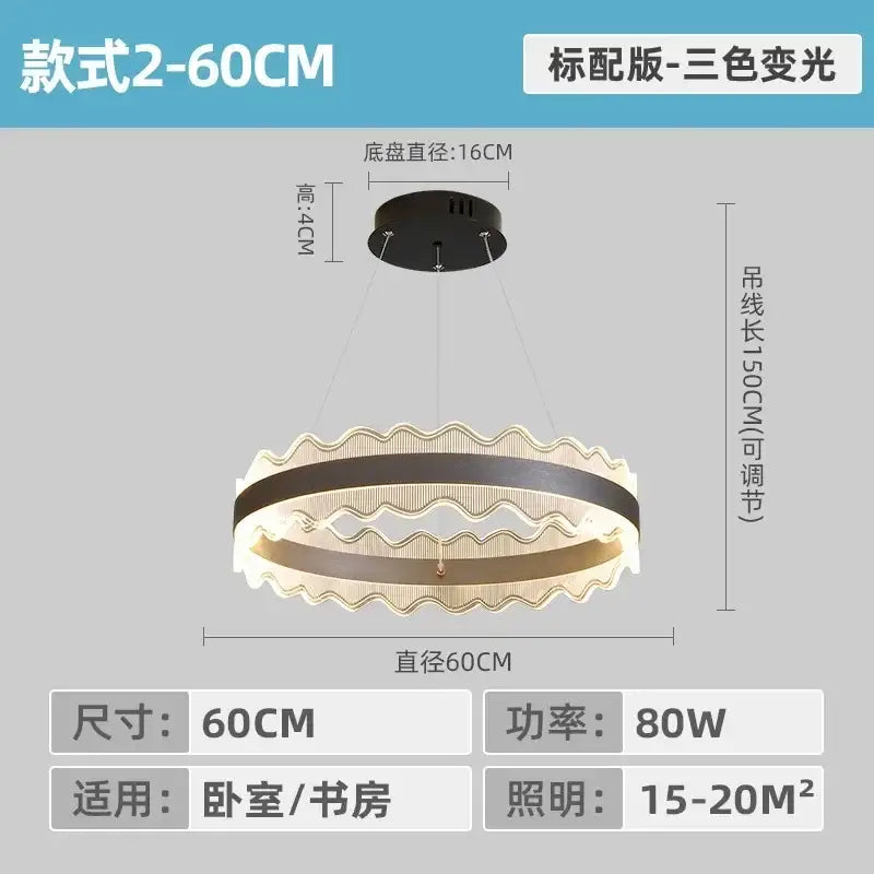 Black Gold Crystal LED Pendant