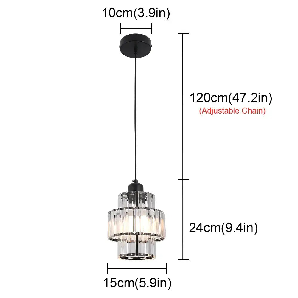 Gold Crystal LED Pendant Small Black Gold