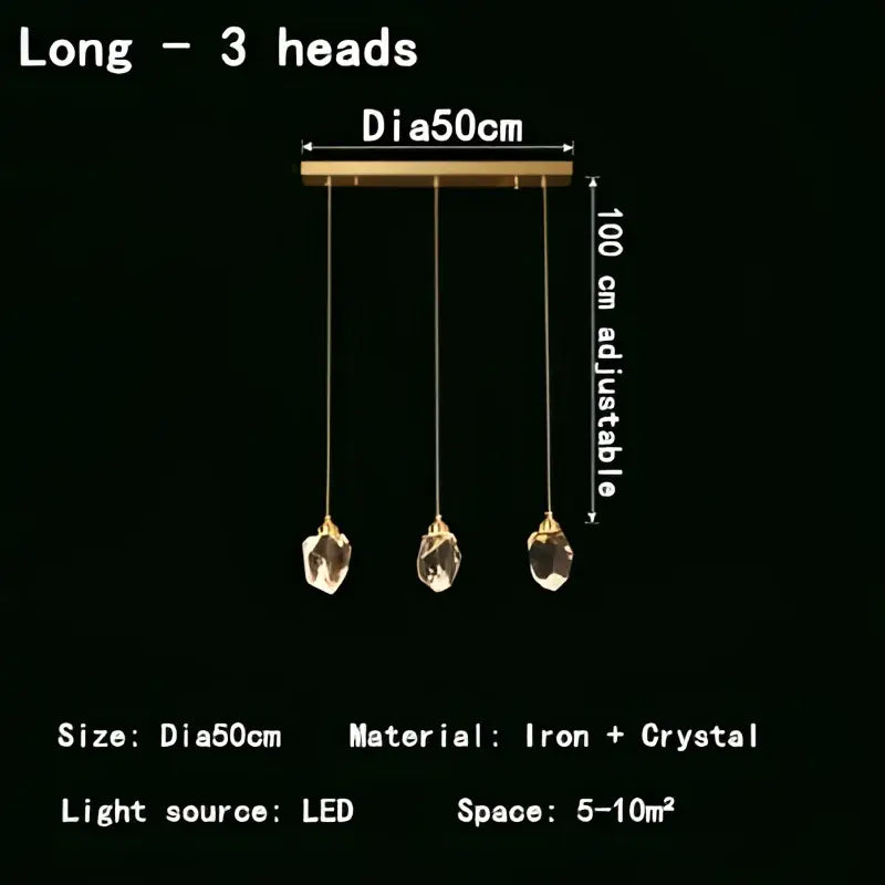 Gold Crystal LED Pendant Nordic Design