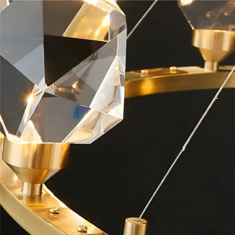 Gold Crystal LED Pendant Nordic Design