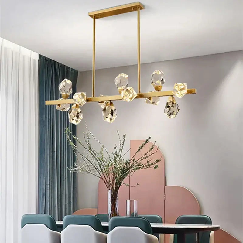 Gold Crystal LED Pendant Nordic Design