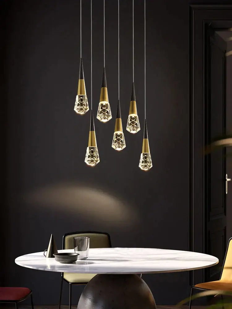 Gold Crystal Staircase Chandelier 20-Head