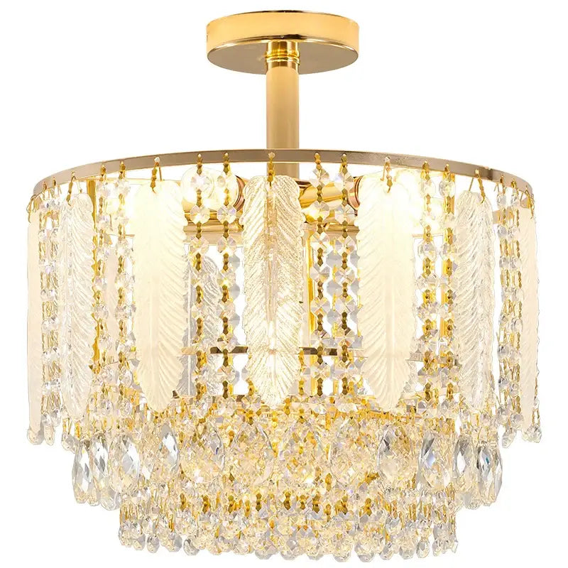 Gold Crystal Dining Chandelier Three Colours