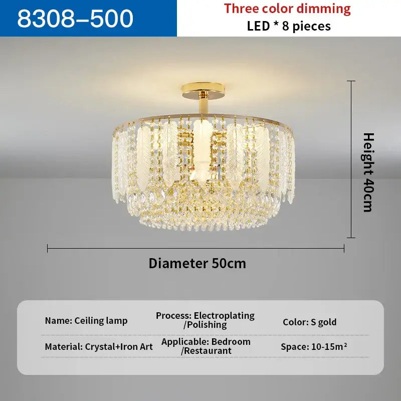 Gold Crystal Dining Chandelier Three Colours