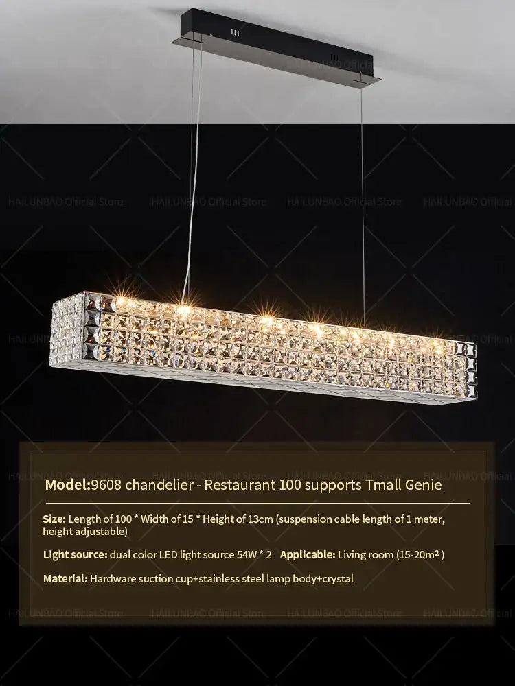 Gold Crystal Tiered Light Post-Modern Design