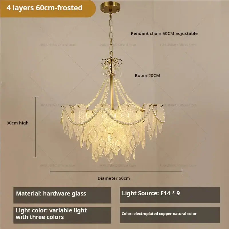 Gold Green Crystal Chandelier Light