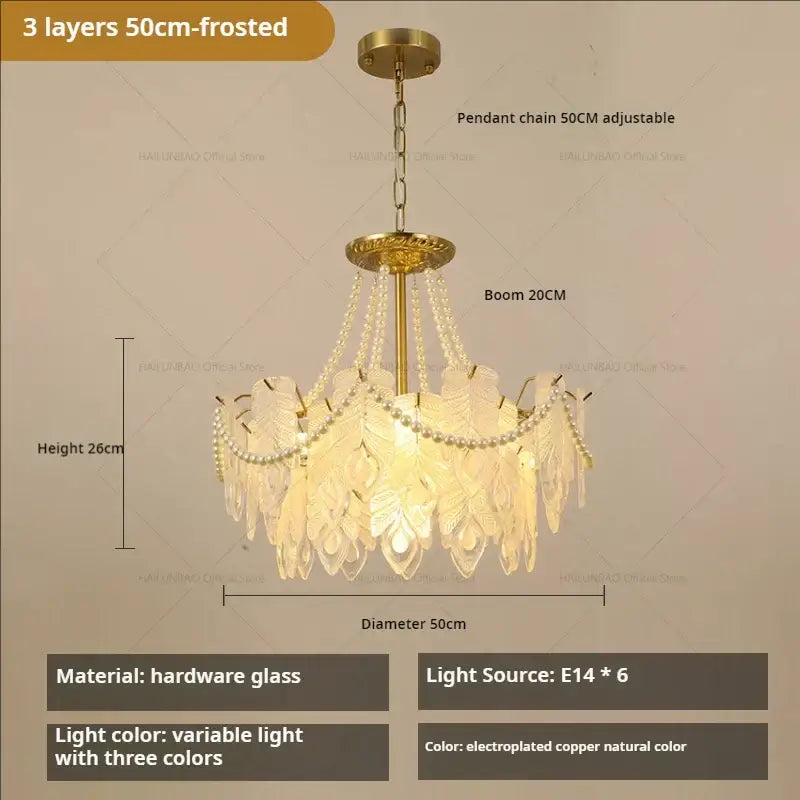 Gold Green Crystal Chandelier Light