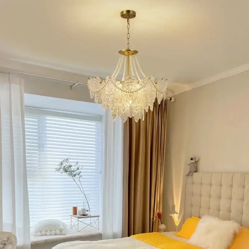 Gold Green Crystal Chandelier Light