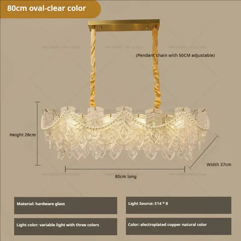 Gold Green Crystal Chandelier Light