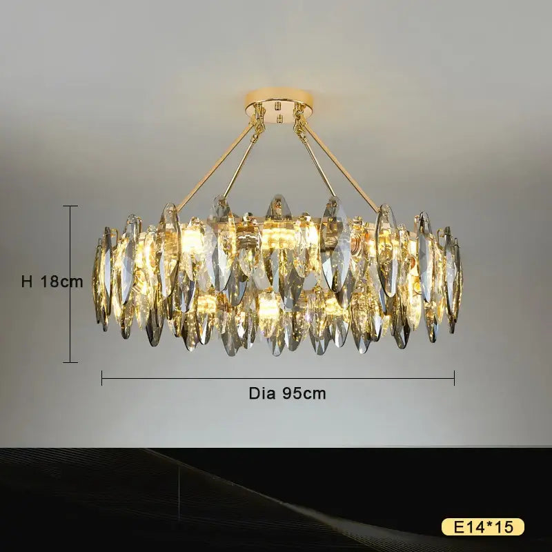 Gold Crystal Living Room Light