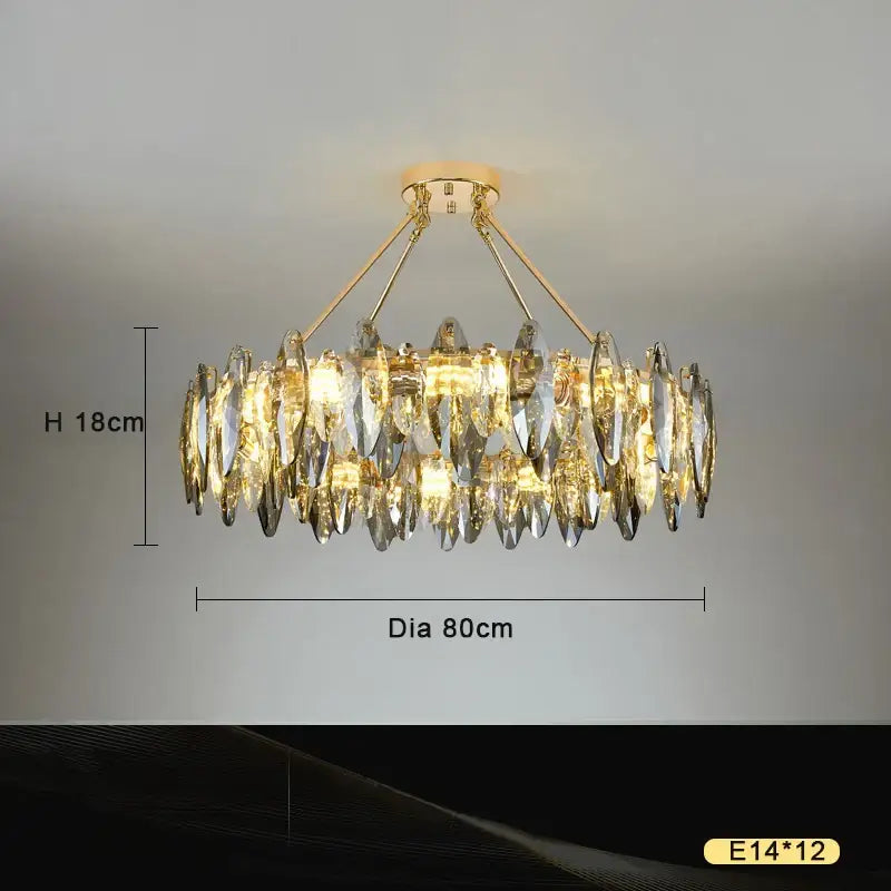 Gold Crystal Living Room Light