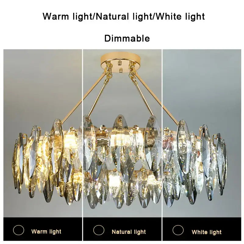 Gold Crystal Living Room Light