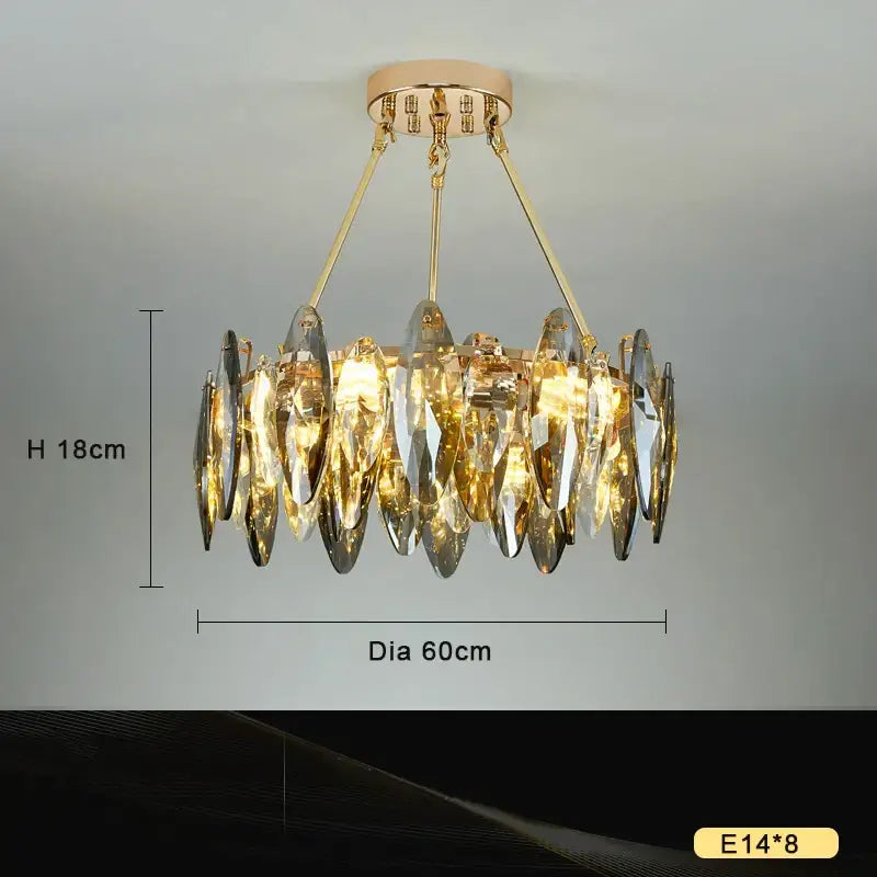 Gold Crystal Living Room Light