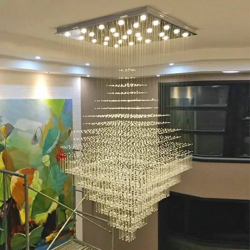 Crystal Tiered Chandelier For Grand Lobby