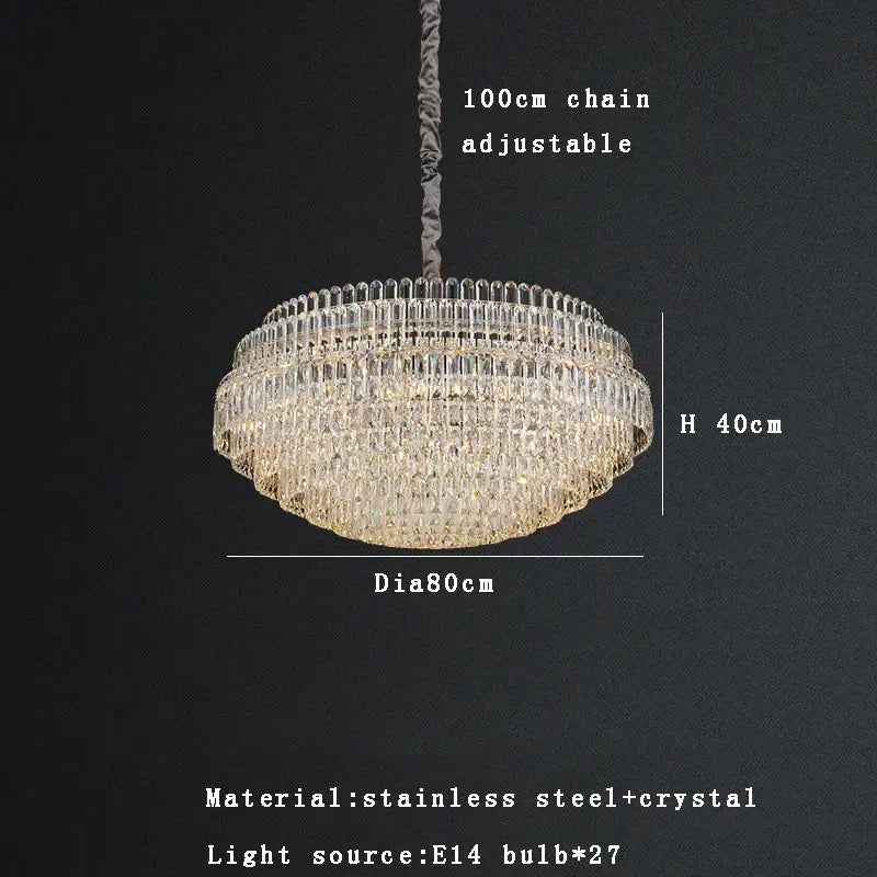 Gold Crystal Pendant Light Bronze Finish